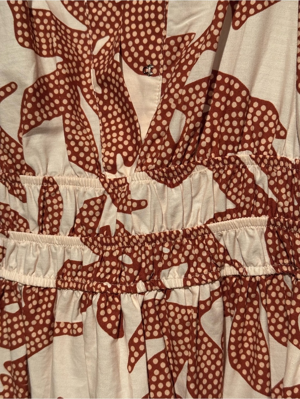 Anthropologie Somerset Maxi in Neutral Dotted Floral Cotton Tiered Dress XXS - Picture 6 of 14